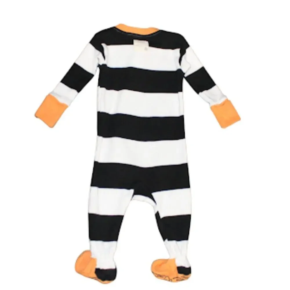 BURTS BEES BABY | One-Piece Zip Up Footie Pajama Sleeper Fold-Over Cuffs 0-3M